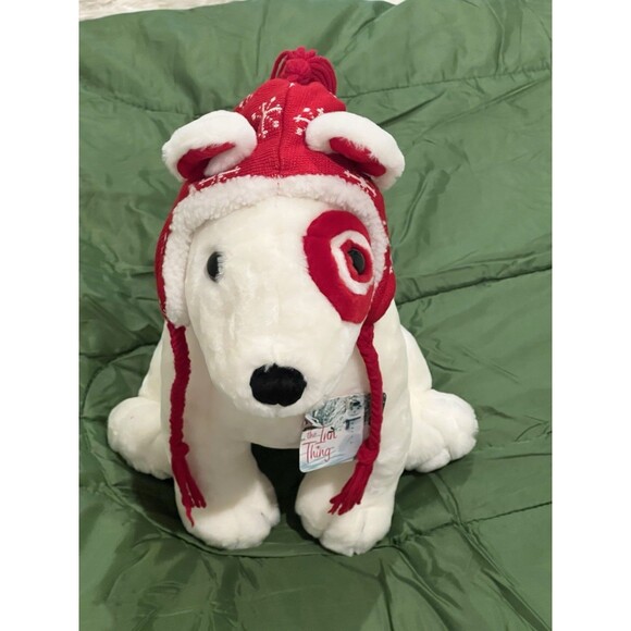 Vintage Target Bullseye Dog Plush 14" Tall Christmas Holiday Bull Terrier 2001 - Picture 8 of 11